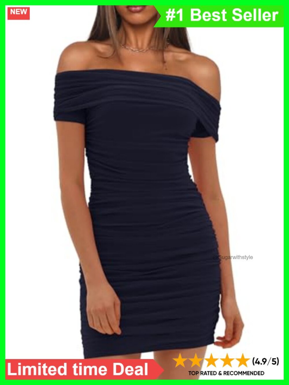 Sexy Off Shoulder Mesh Ruched Bodycon Mini Cocktail Party Dress